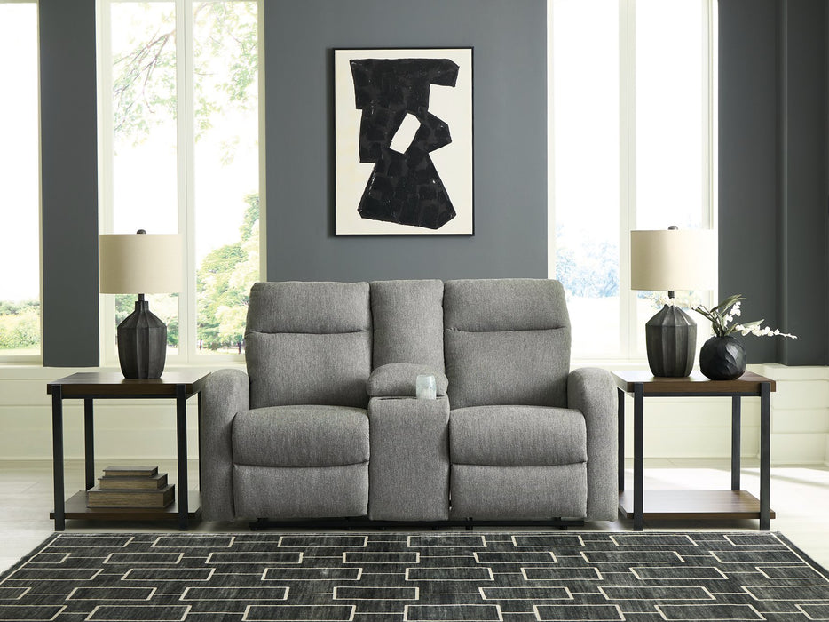 Gauntlet Reclining Loveseat with Console - Faith Furniture (Manhattan, KS)