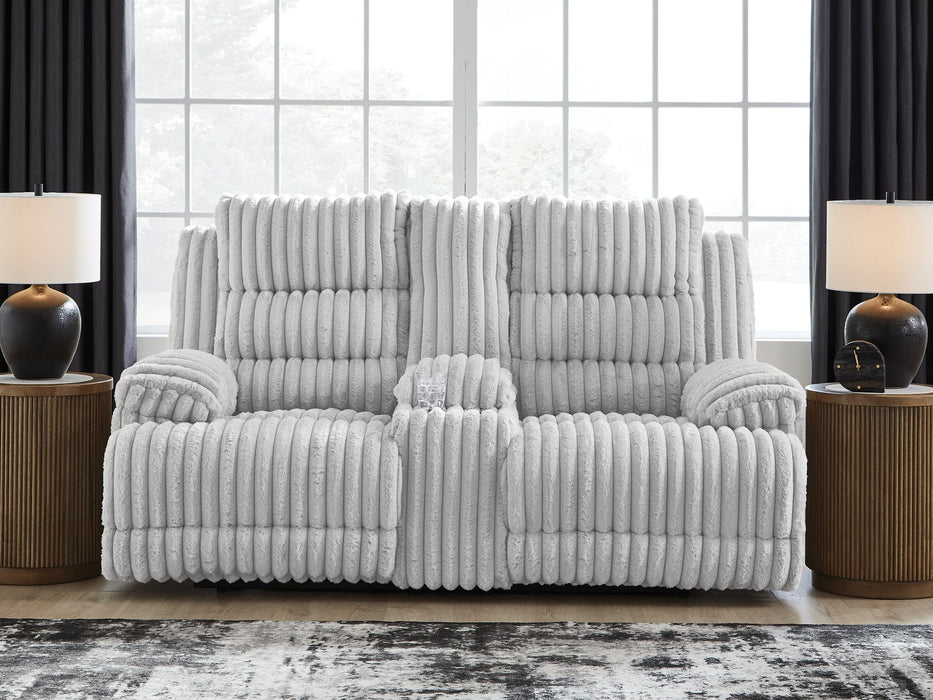 Rhines Falls Power Reclining Loveseat with Console - Faith Furniture (Manhattan, KS)