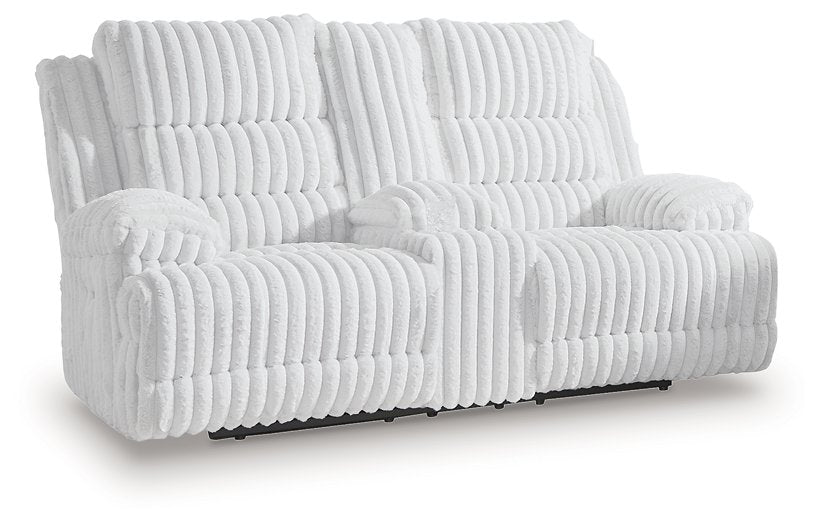 Rhines Falls Power Reclining Loveseat with Console - Faith Furniture (Manhattan, KS)