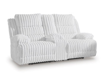 Rhines Falls Power Reclining Loveseat with Console - Faith Furniture (Manhattan, KS)