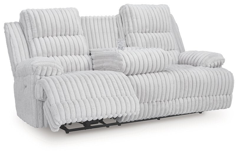 Rhines Falls Power Reclining Sofa with Drop Down Table - Faith Furniture (Manhattan, KS)