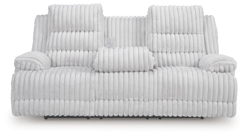 Rhines Falls Power Reclining Sofa with Drop Down Table - Faith Furniture (Manhattan, KS)