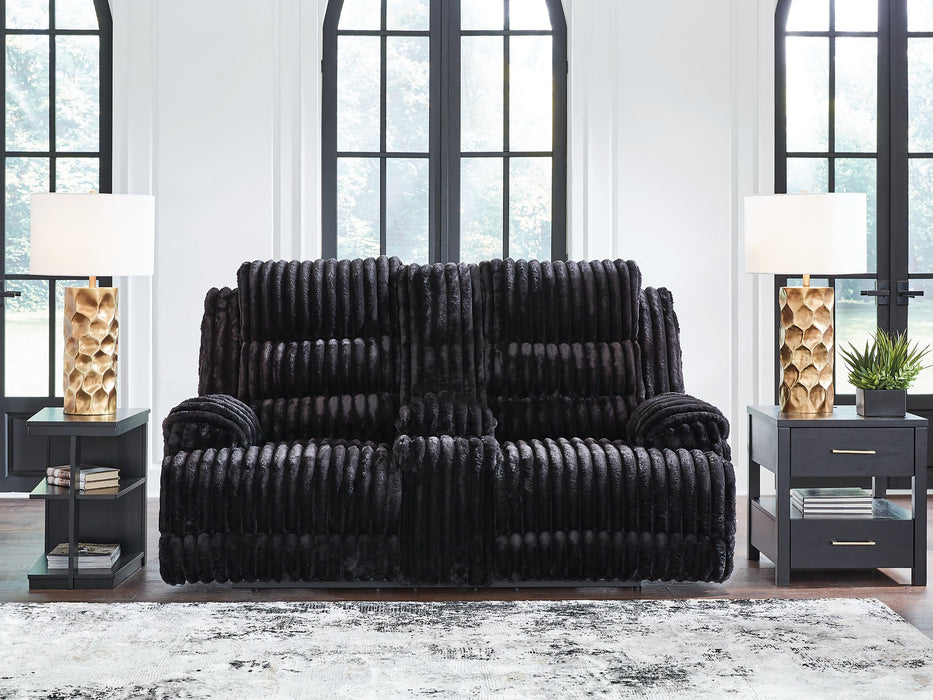 Rhine Falls Reclining Loveseat with Console - Faith Furniture (Manhattan, KS)