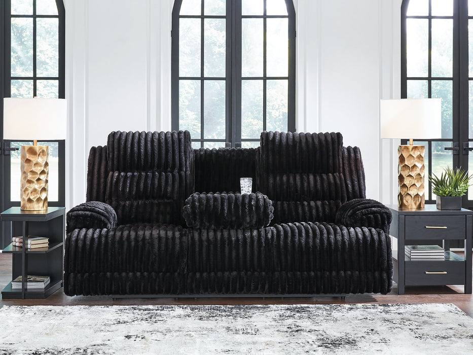 Rhine Falls Power Reclining Sofa with Drop Down Table - Faith Furniture (Manhattan, KS)