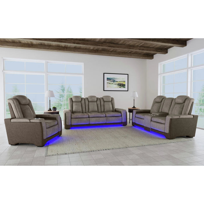 Lantana Power Motion Sofa with Power Headrest, Led, DDT, reading light and PWS in Rocky Grey/Brown