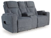 Studio Cave Power Reclining Loveseat with Console - Faith Furniture (Manhattan, KS)