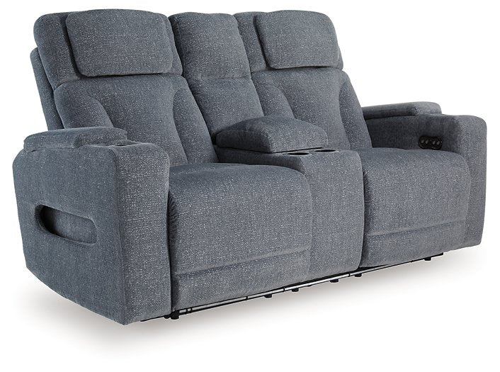 Studio Cave Power Reclining Loveseat with Console - Faith Furniture (Manhattan, KS)