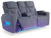 Studio Cave Power Reclining Loveseat with Console - Faith Furniture (Manhattan, KS)