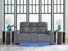 Studio Cave Power Reclining Loveseat with Console - Faith Furniture (Manhattan, KS)