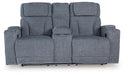 Studio Cave Power Reclining Loveseat with Console - Faith Furniture (Manhattan, KS)