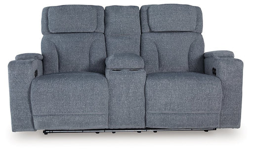 Studio Cave Power Reclining Loveseat with Console - Faith Furniture (Manhattan, KS)