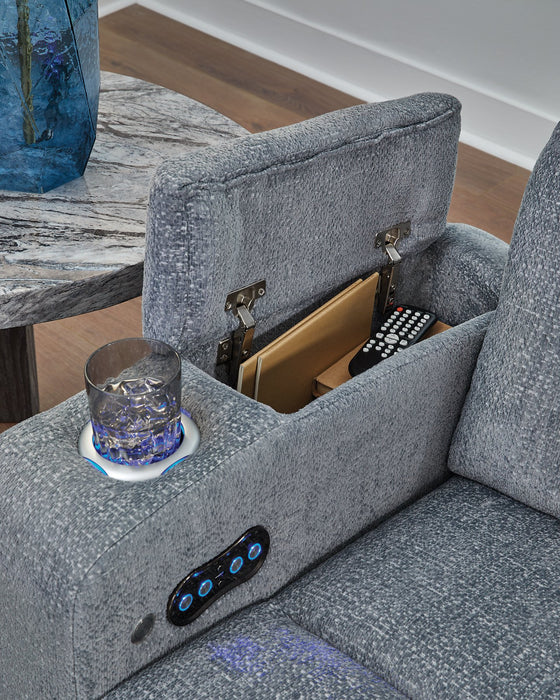 Studio Cave Power Reclining Loveseat with Console - Faith Furniture (Manhattan, KS)