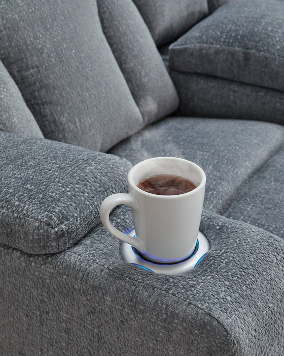 Studio Cave Power Reclining Loveseat with Console - Faith Furniture (Manhattan, KS)