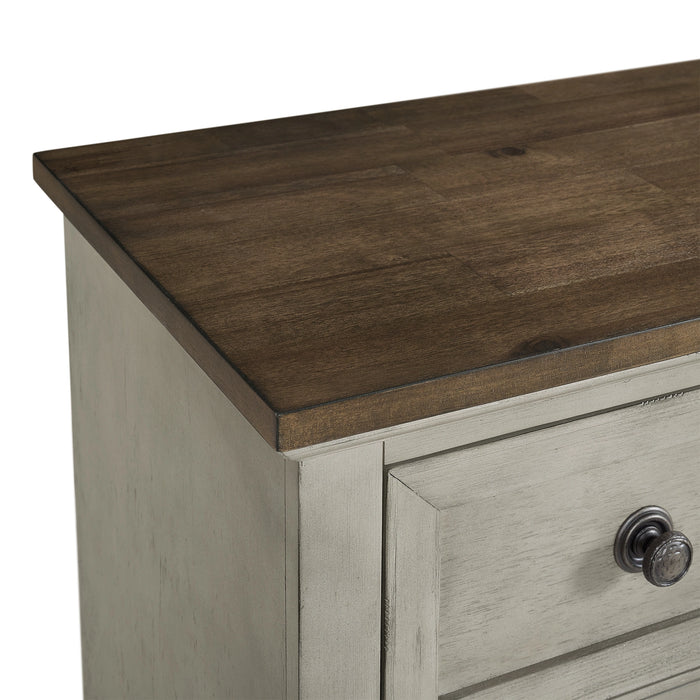 Farmington Panel Bedroom Set in Medium Brown and Washed Stone
