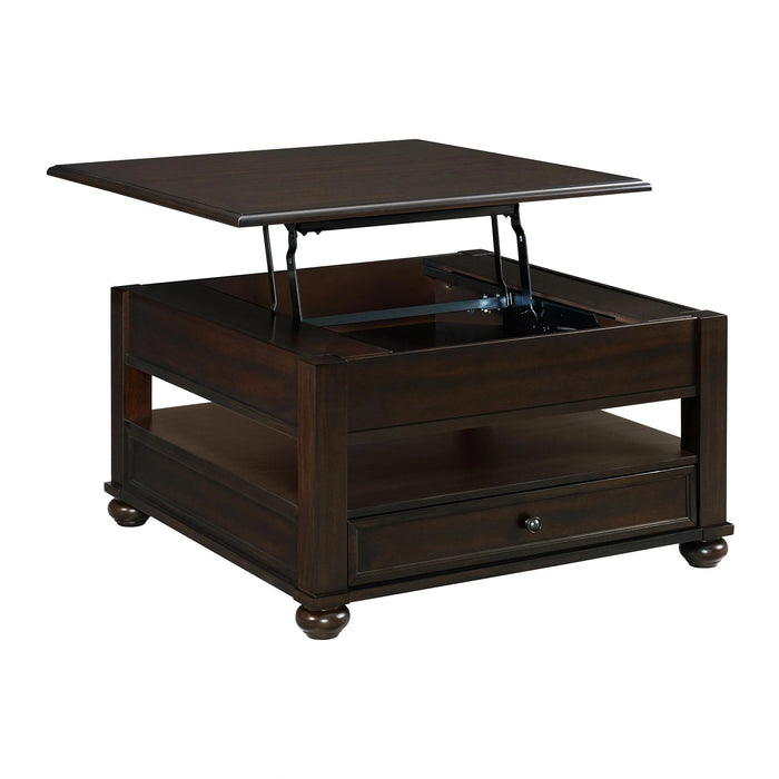Wagner 2PC Occasional Table Set in Cherry-Square Lift-Top Coffee Table & End Table