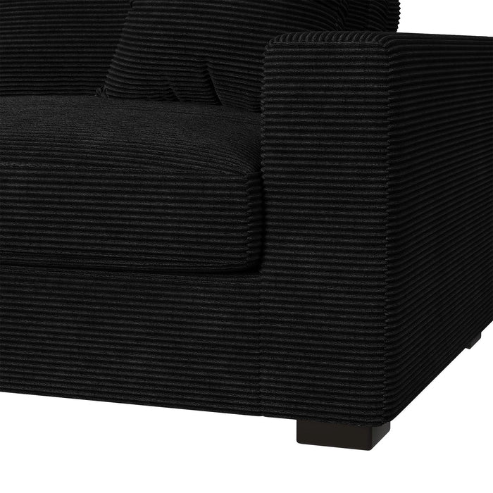 Arizona 7PC Sectional Set with LHF Chaise in Steno Black