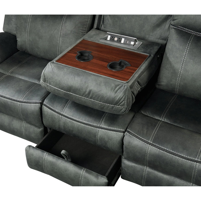 Sorrento 2PC Living Room Set in FB367 Charcoal-Sofa & Loveseat