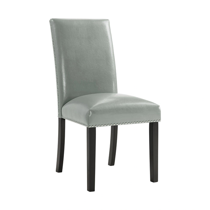 Francesca White Marble Rectangular 5PC Dining Set-Table & Four Grey PU Chairs