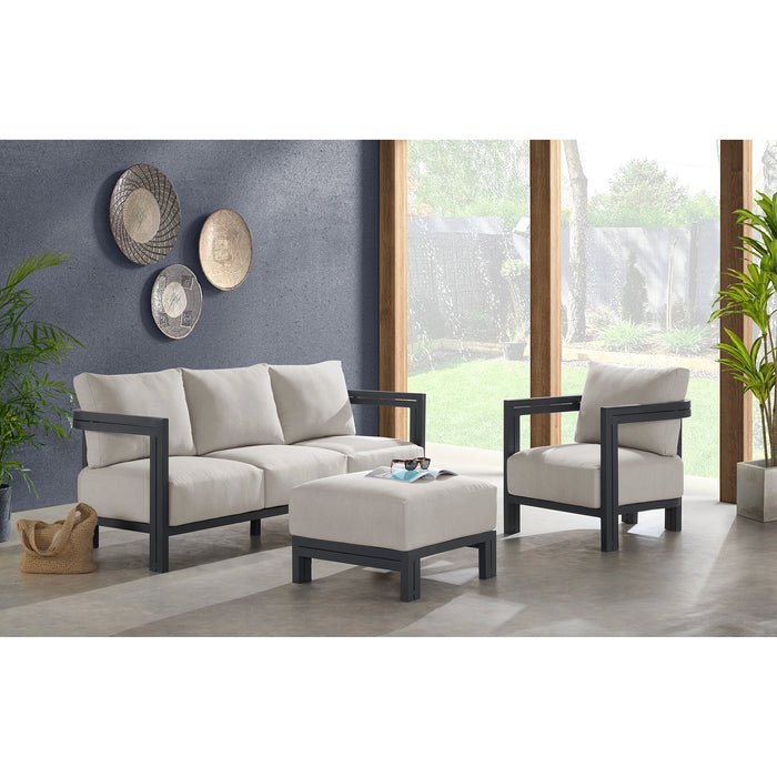 Playa Ottoman - Dark Grey and Olefin Beige