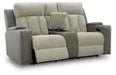 WhipLash Power Reclining Loveseat with Console - Faith Furniture (Manhattan, KS)