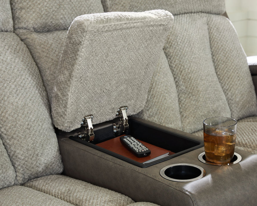WhipLash Power Reclining Loveseat with Console - Faith Furniture (Manhattan, KS)