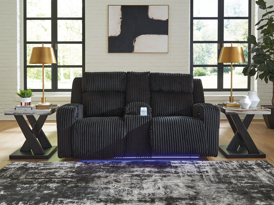 Forest Lake Power Reclining Loveseat with Console - Faith Furniture (Manhattan, KS)