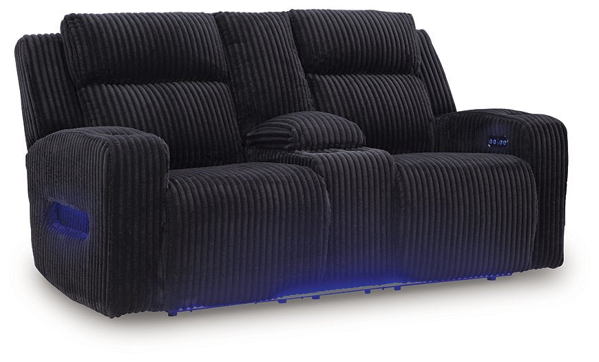 Forest Lake Power Reclining Loveseat with Console - Faith Furniture (Manhattan, KS)