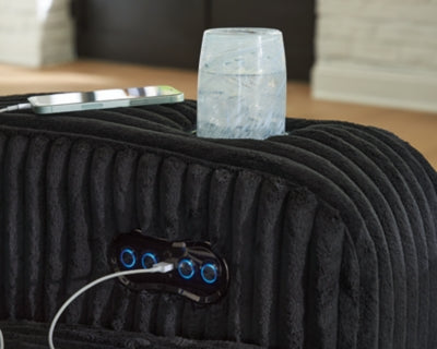 Forest Lake Power Reclining Loveseat with Console - Faith Furniture (Manhattan, KS)