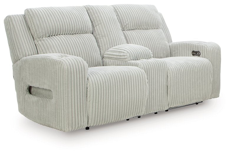 Forest Lake Power Reclining Loveseat with Console - Faith Furniture (Manhattan, KS)
