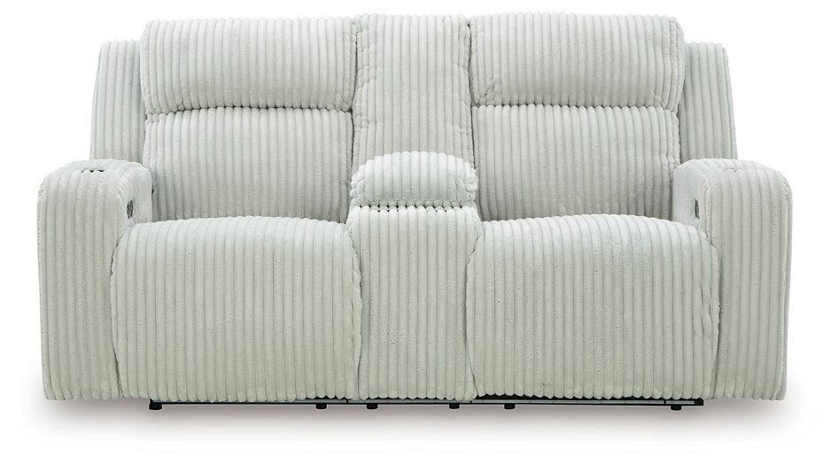 Forest Lake Power Reclining Loveseat with Console - Faith Furniture (Manhattan, KS)