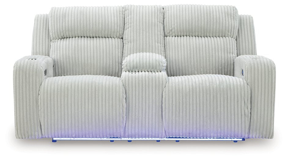 Forest Lake Power Reclining Loveseat with Console - Faith Furniture (Manhattan, KS)