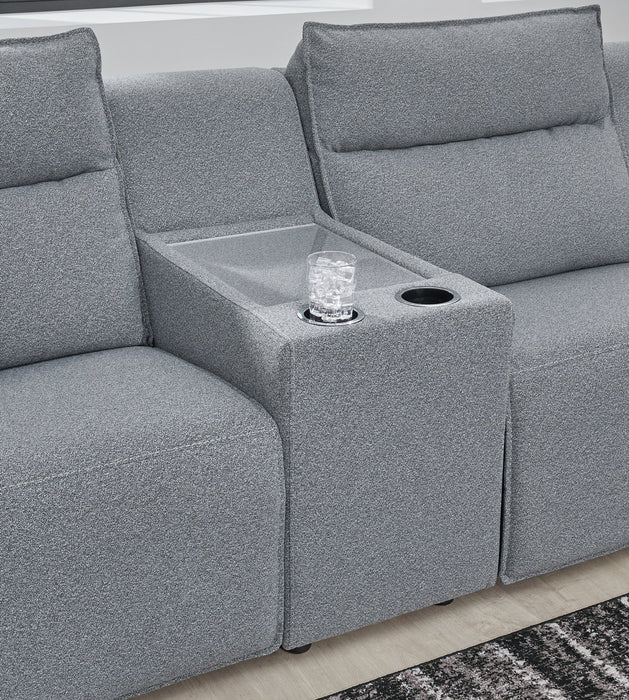 Modmax Reclining Sectional with Console - Faith Furniture (Manhattan, KS)