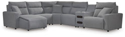 ModMax II Reclining Sectional with Chaise and Audio Console - Faith Furniture (Manhattan, KS)