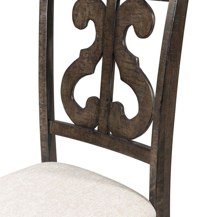 Stone Round 5PC Dining Set-Round Table & 4 Chairs