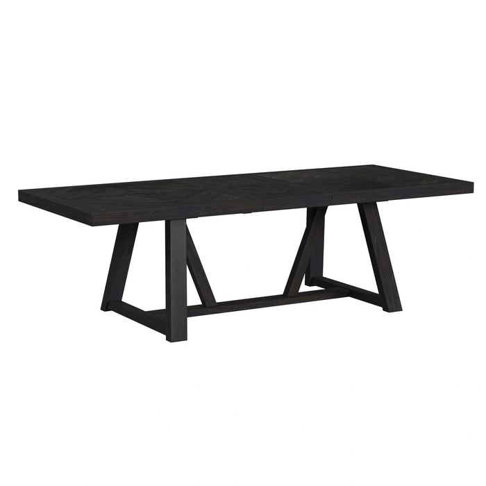 Transcend Dining Table with 22" Leaf in Charcoal
