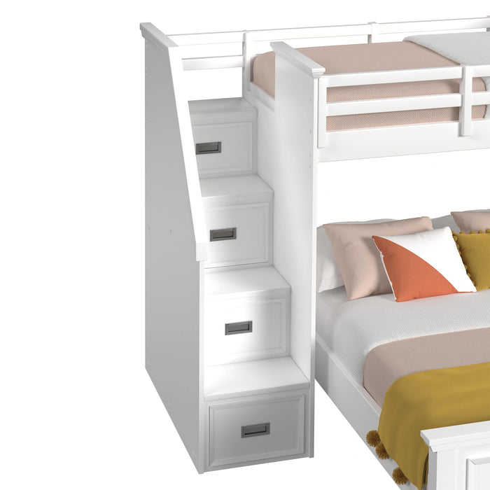 Hampton Kids Over Loft with Staircase and Desk with Speaker Bedroom Set