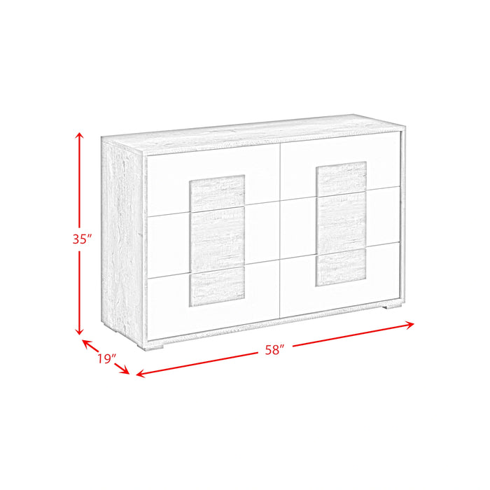 San Matteo 6-Drawer Dresser in Dual Tone
