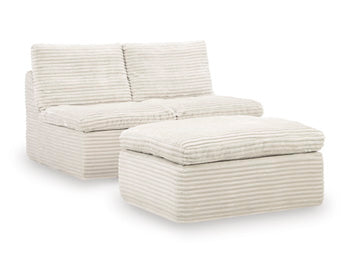 Fannin Armless Chair with Ottoman - Faith Furniture (Manhattan, KS)