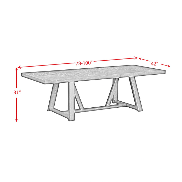 Transcend Dining Table with 22" Leaf in Charcoal