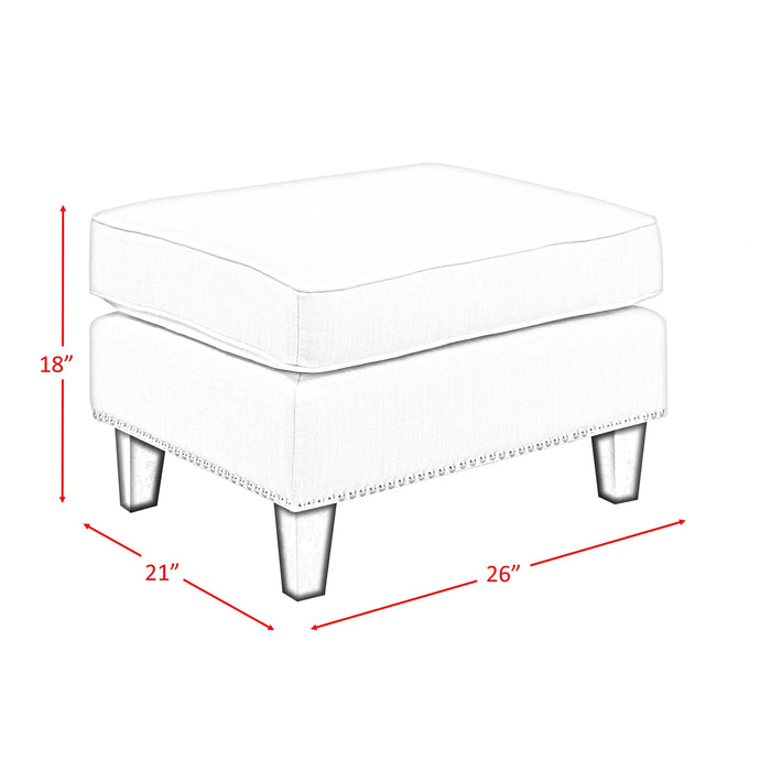 Erica 497 Ottoman W/Chrome Nail Heirloom Charcoal (ISTA 3)