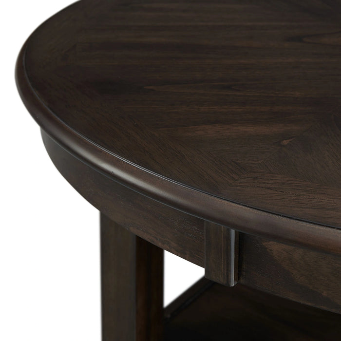 Amherst Counter Height 5PC Dining Set-Table and Four Faux Leather Side Chairs in Walnut