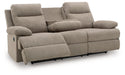 Side-Swipe Reclining Sofa with Drop Down Table - Faith Furniture (Manhattan, KS)