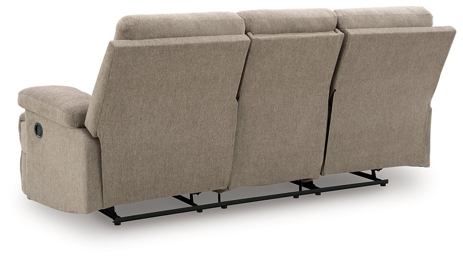 Side-Swipe Reclining Sofa with Drop Down Table - Faith Furniture (Manhattan, KS)