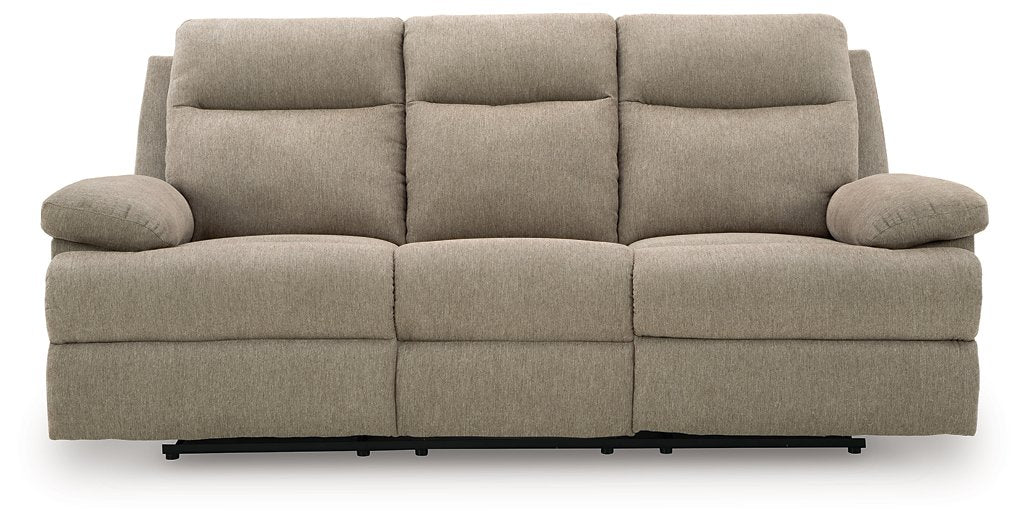 Side-Swipe Reclining Sofa with Drop Down Table - Faith Furniture (Manhattan, KS)