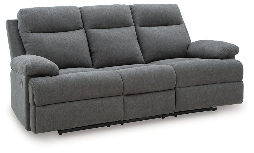 Side-Swipe Reclining Sofa with Drop Down Table - Faith Furniture (Manhattan, KS)