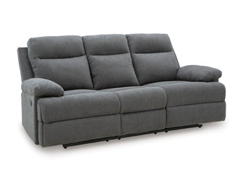 Side-Swipe Reclining Sofa with Drop Down Table - Faith Furniture (Manhattan, KS)
