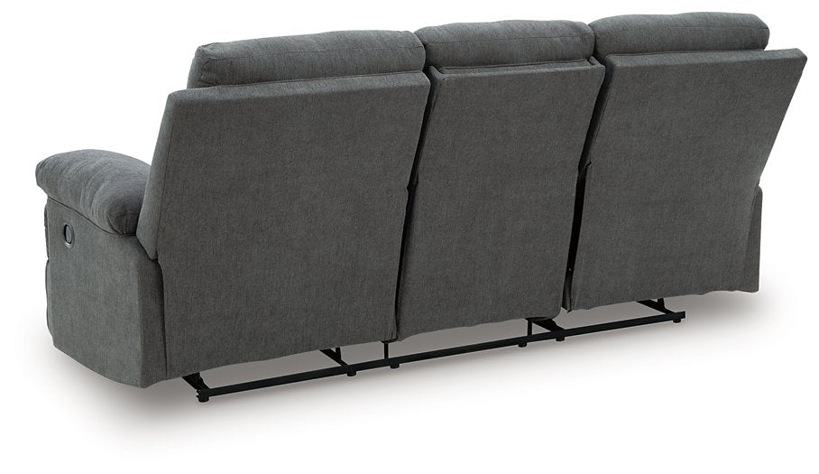 Side-Swipe Reclining Sofa with Drop Down Table - Faith Furniture (Manhattan, KS)