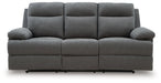Side-Swipe Reclining Sofa with Drop Down Table - Faith Furniture (Manhattan, KS)