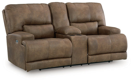 Beckley Place Power Reclining Loveseat with Console - Faith Furniture (Manhattan, KS)