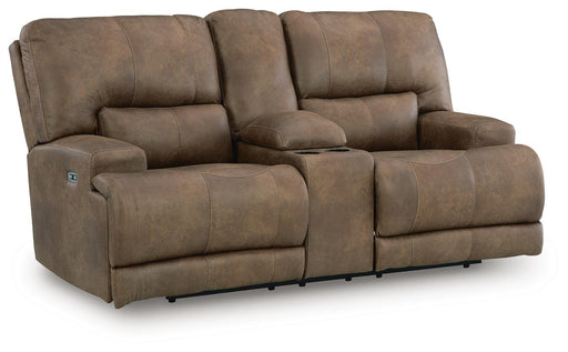 Beckley Place Power Reclining Loveseat with Console - Faith Furniture (Manhattan, KS)